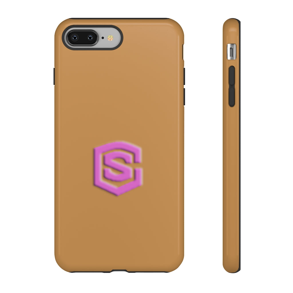 Brown Tough Cases Pink Logo