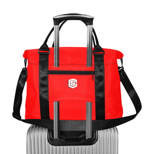 Red Large Capacity Duffle Bag With White Logo Large Capacity Duffle Bag(Model1715)