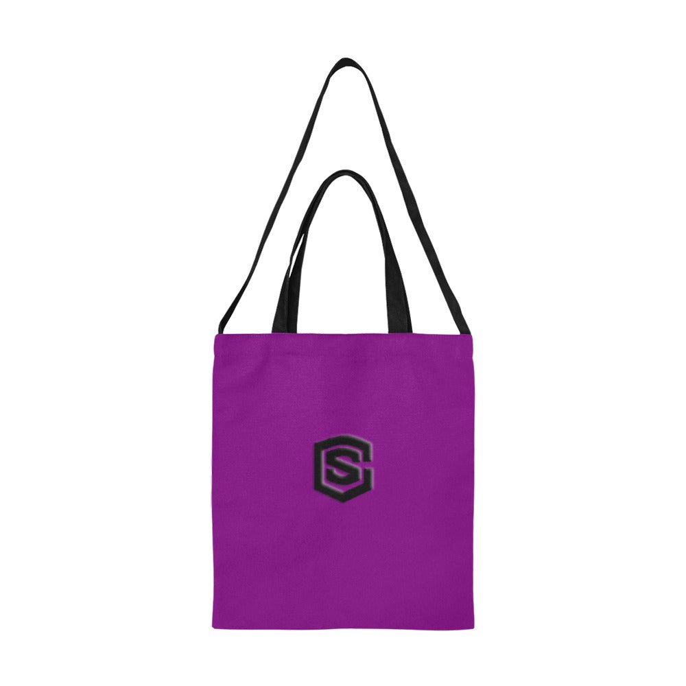 Purple All Over Print Canvas Tote Bag With Black Logo All Over Print Canvas Tote Bag(Model1698)(Medium)
