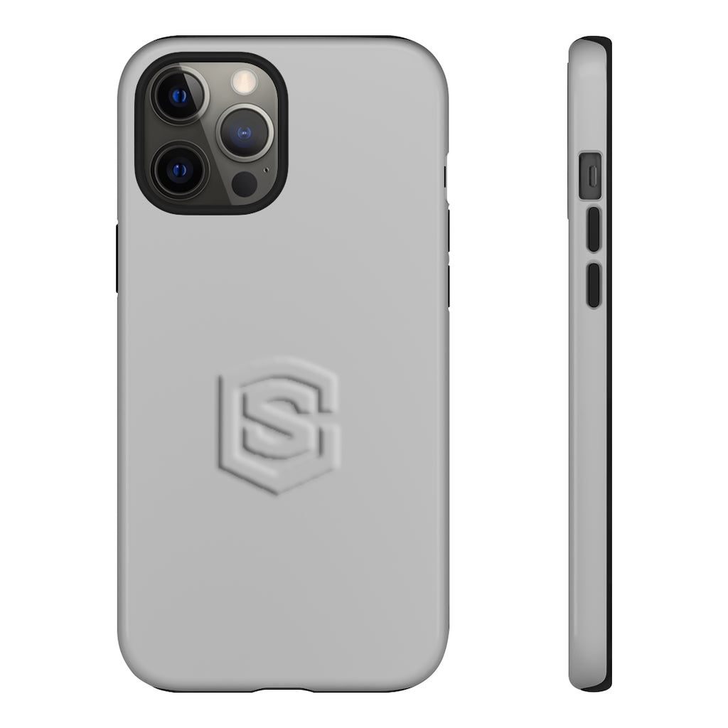 Grey Tough Cases Silver Logo
