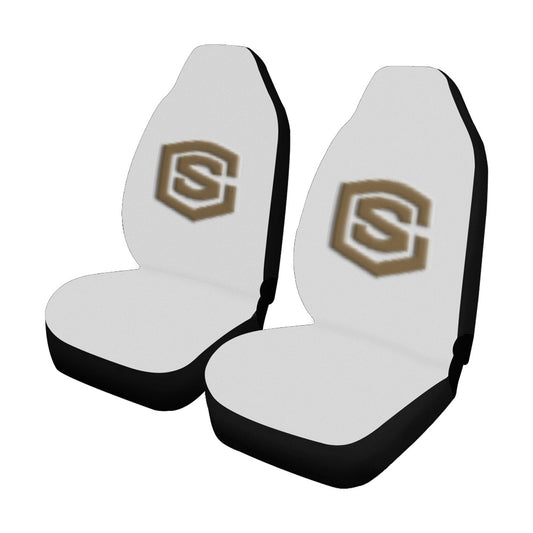 Grey Car Seat Covers Brown Logo Car Seat Covers (Set of 2)