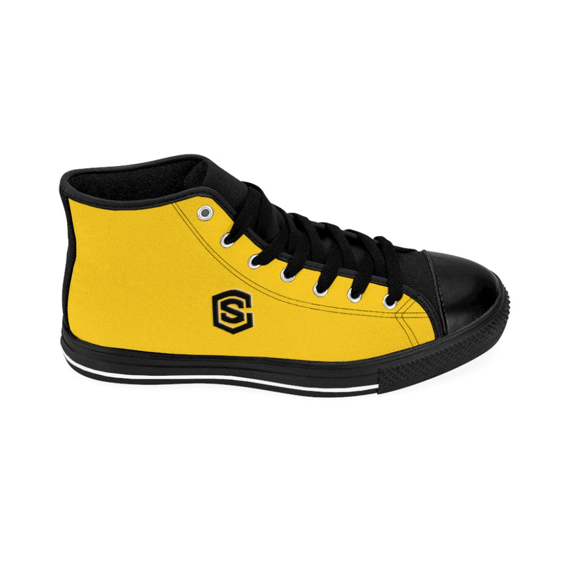 yellow Men's High-top Sneakers - black logo