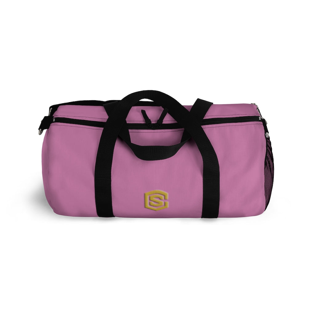 Pink Duffel Bag Gold Logo