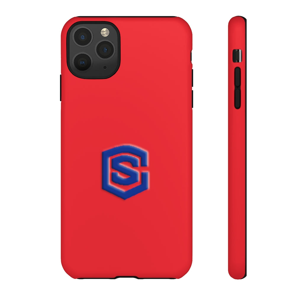 Red Tough Cases Blue Logo