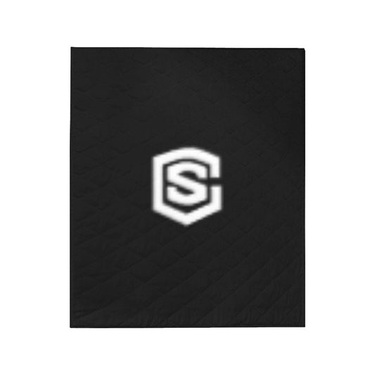 Black Custom Quilt White Logo Custom Quilt 50" x 60"