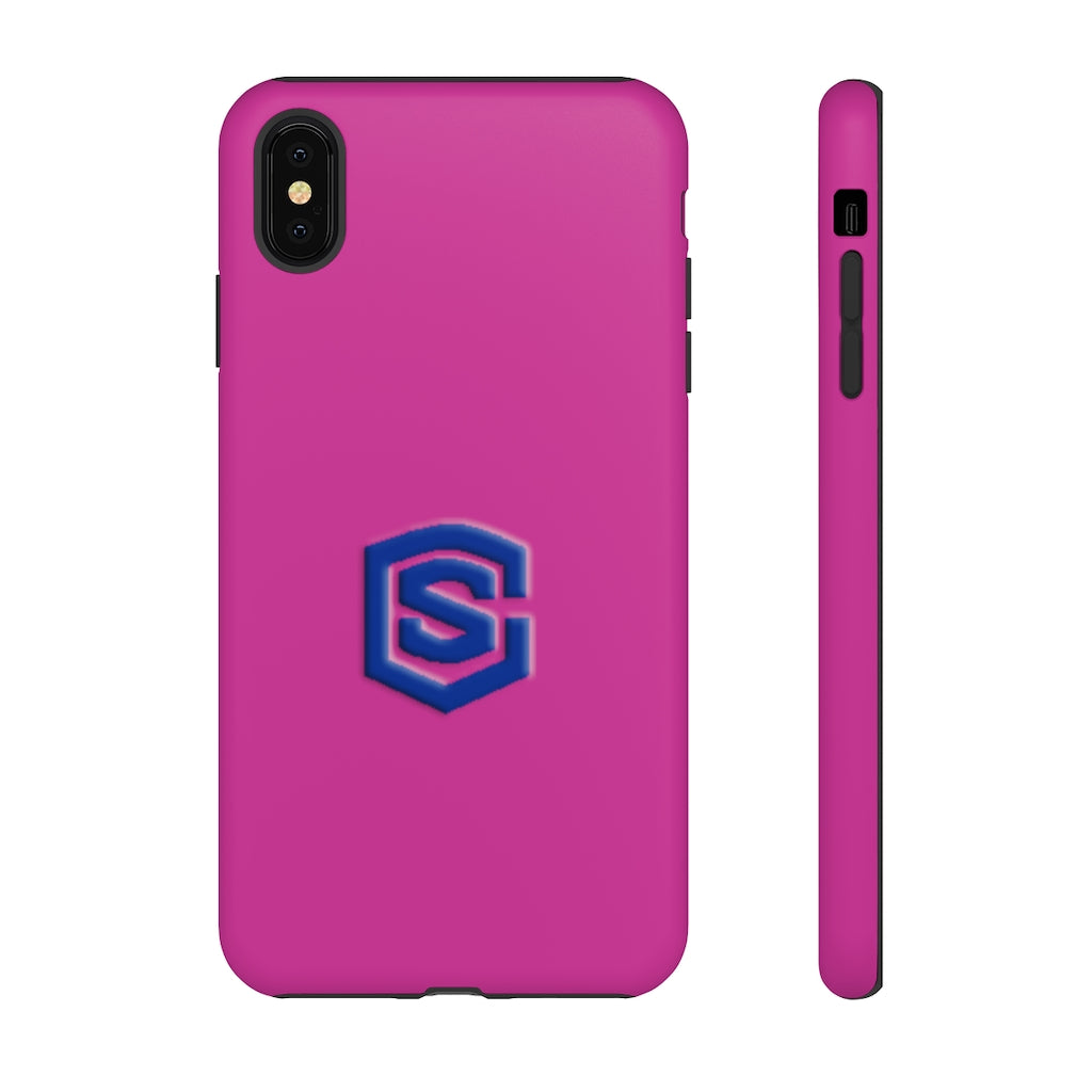 Pink Tough Cases Blue Logo