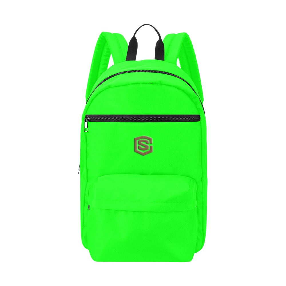 Green Travel Backpack With Brown Logo Travel Backpack(Large Capacity)(Model 1691)
