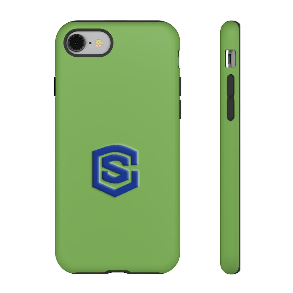 Green Tough Cases Blue Logo