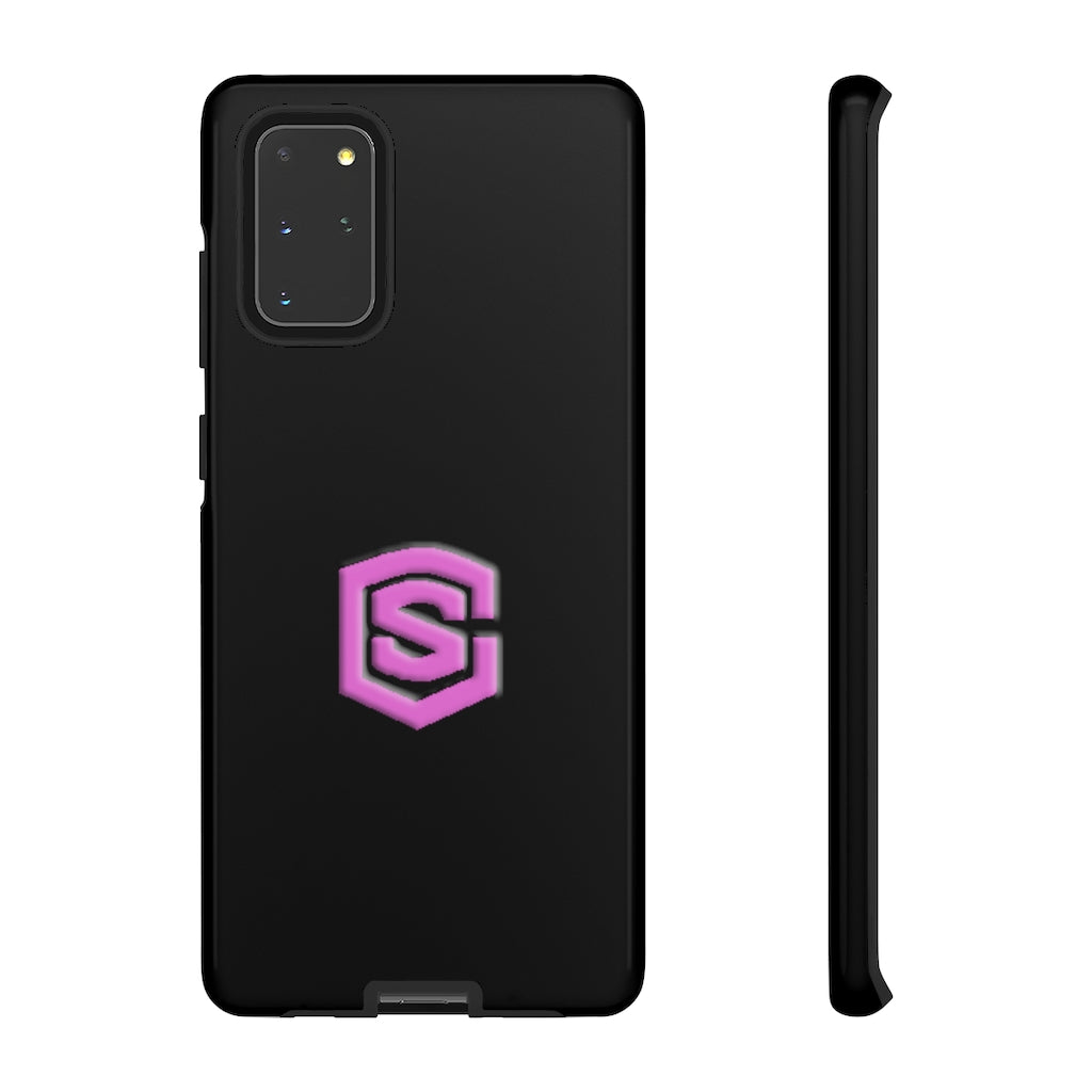 Black Tough Cases Pink Logo