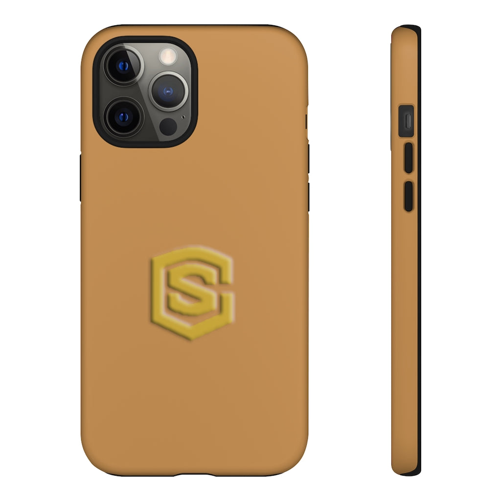 Light Brown Tough Cases Gold Logo