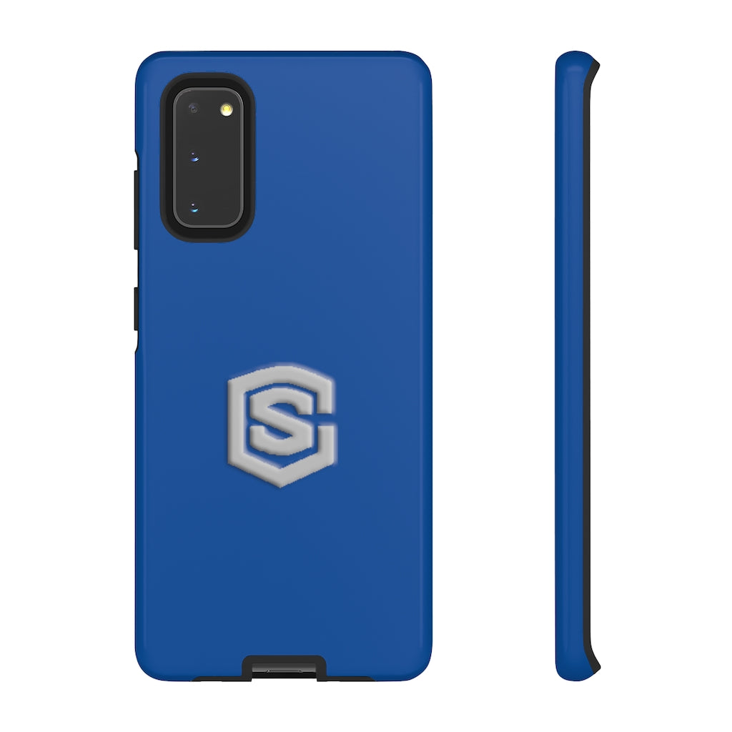 Blue Tough Cases Silver Logo