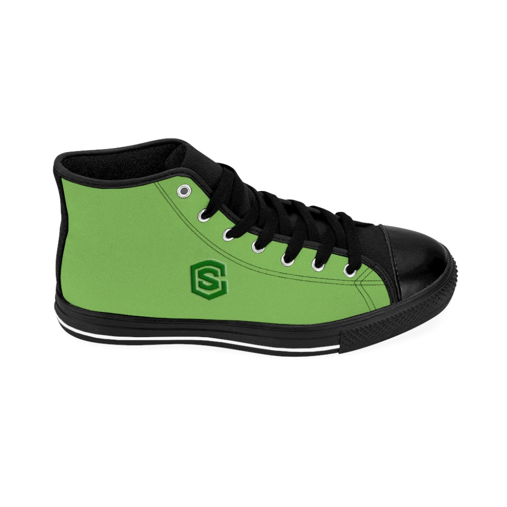 green Men's High-top Sneakers - green logo