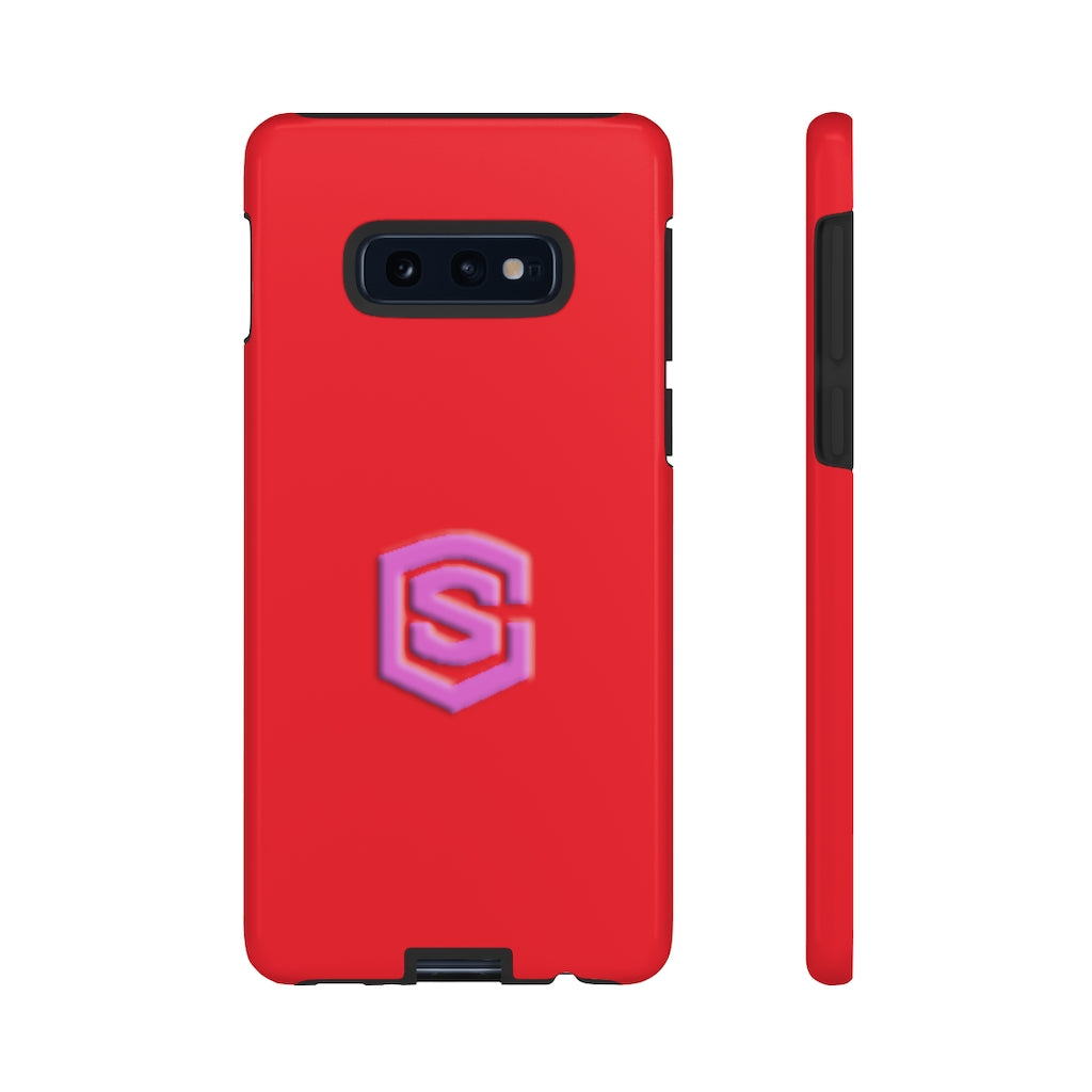 Red Tough Cases Pink Logo