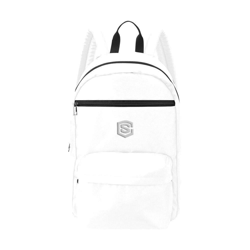 White Travel Backpack With Blue Logo Travel Backpack(Large Capacity)(Model 1691)