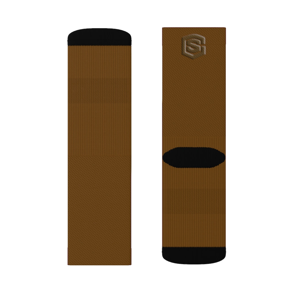 Brown Sublimation Socks Brown Logo