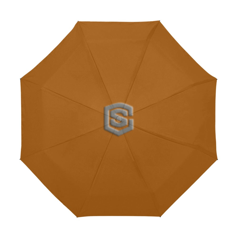 Brown Anti-UV Automatic Umbrella With Grey Logo Anti-UV Automatic Umbrella(Outside Printing)(Model U09)