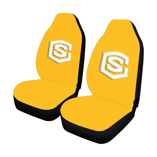 Orange Car Seat Covers White Logo Car Seat Covers (Set of 2)