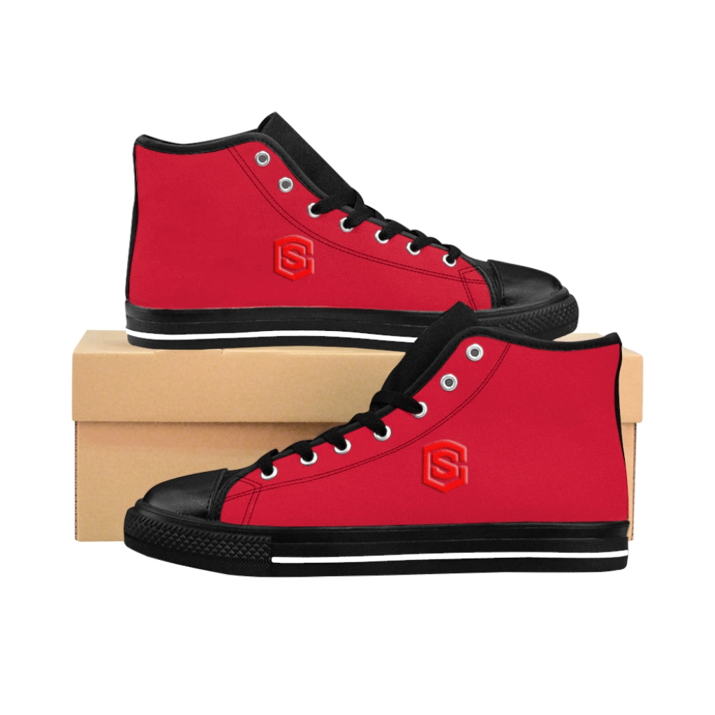 red Men's High-top Sneakers - red logo