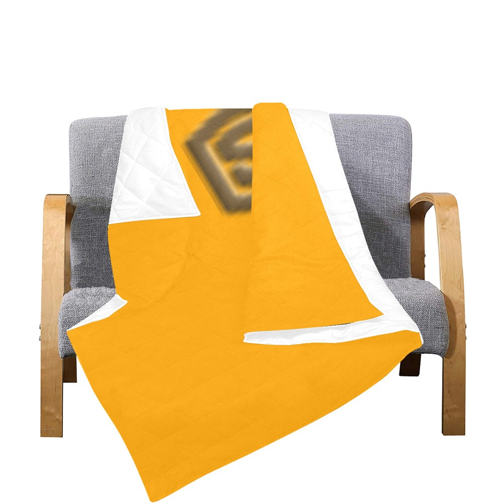 Orange Quilt with Brown Logo Custom Quilt  70" x 80"
