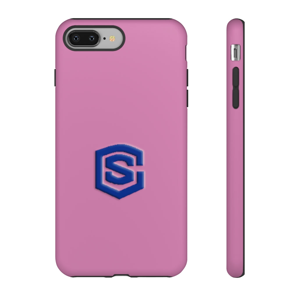 Pink Tough Cases Blue Logo