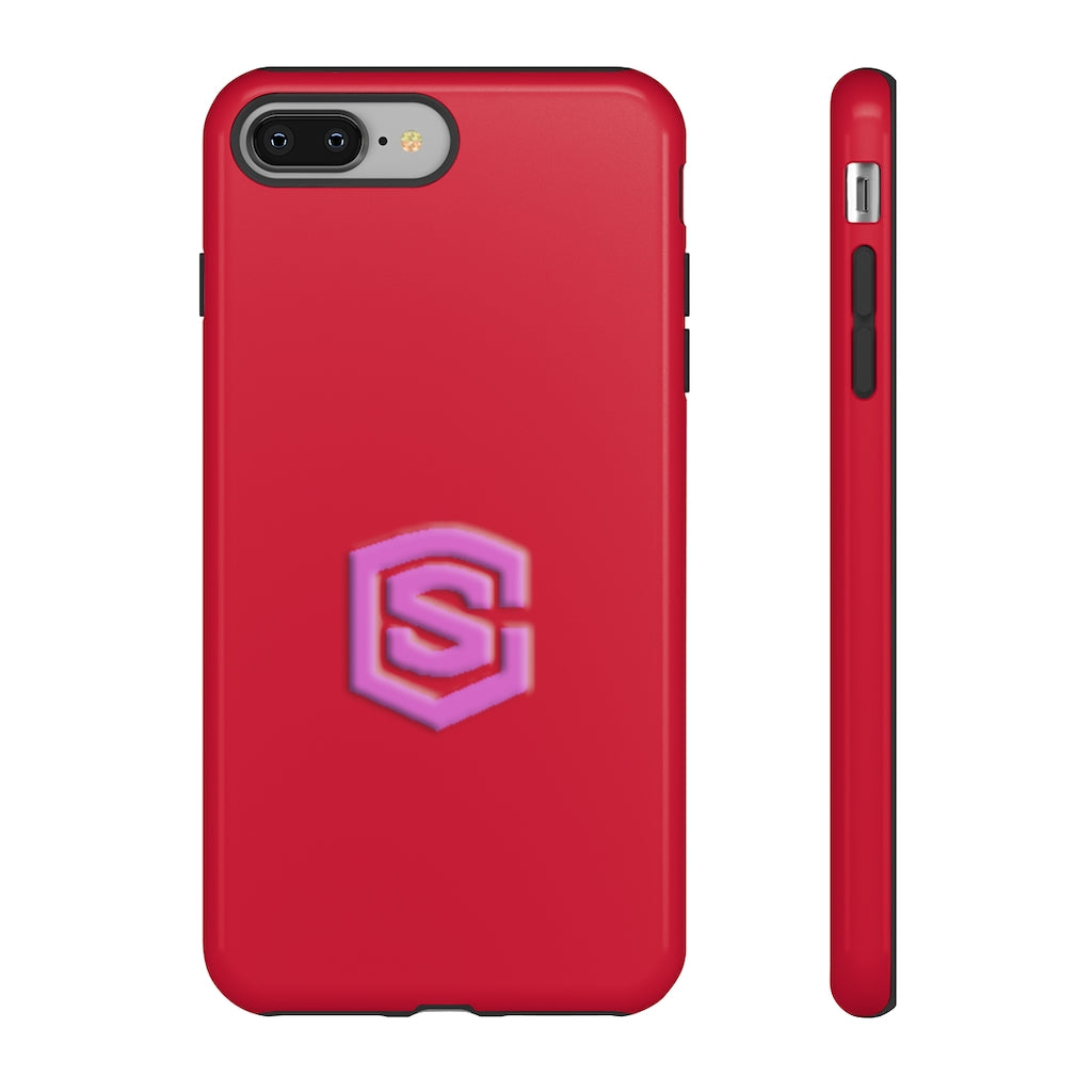 Red Tough Cases Pink Logo