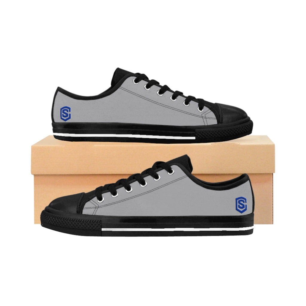 grey Women's Sneakers Blue logo