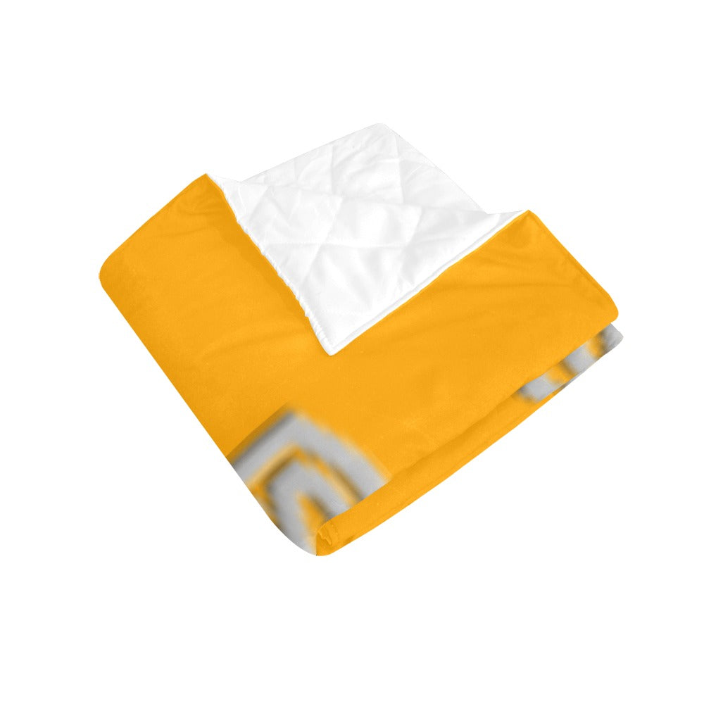 Orange  Quilt with Silver Logo Custom Quilt  70" x 80"