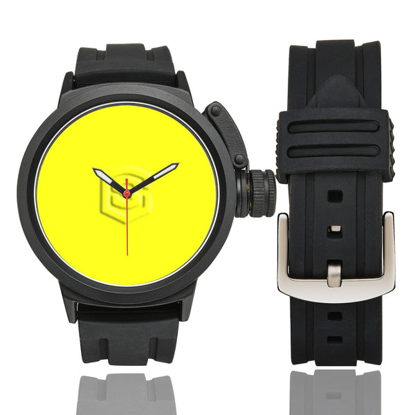 YELLOW MEN SPORT WATCH WITH YELLOW LOGO Men's Sport Watch (Model 309)