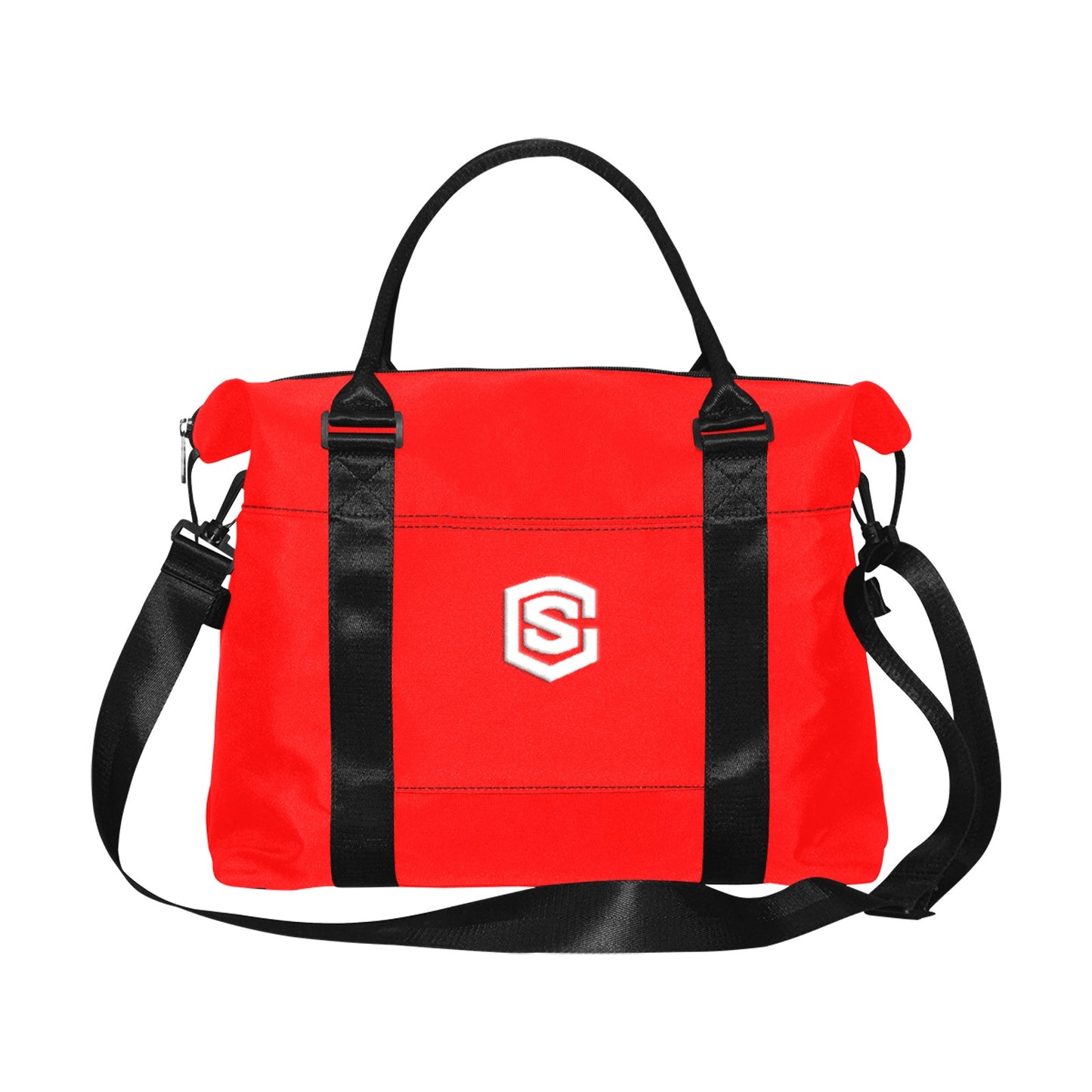 Red Large Capacity Duffle Bag With White Logo Large Capacity Duffle Bag(Model1715)