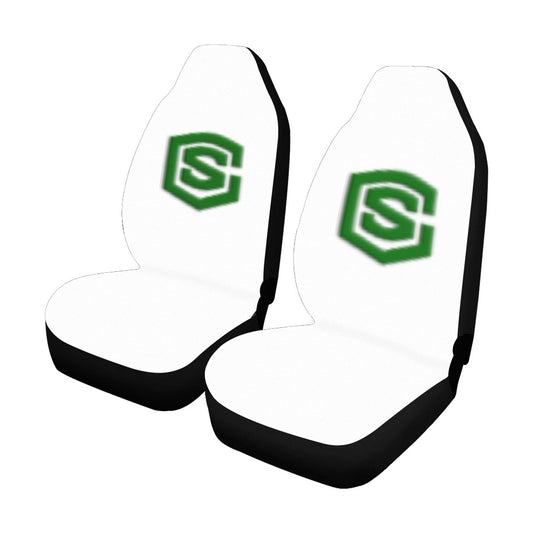 White Car Seat Covers Green Logo Car Seat Covers (Set of 2)