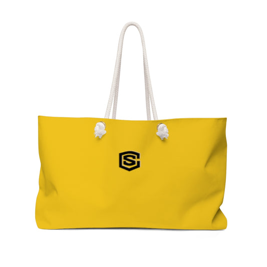Yellow Weekender Bag Black Logo