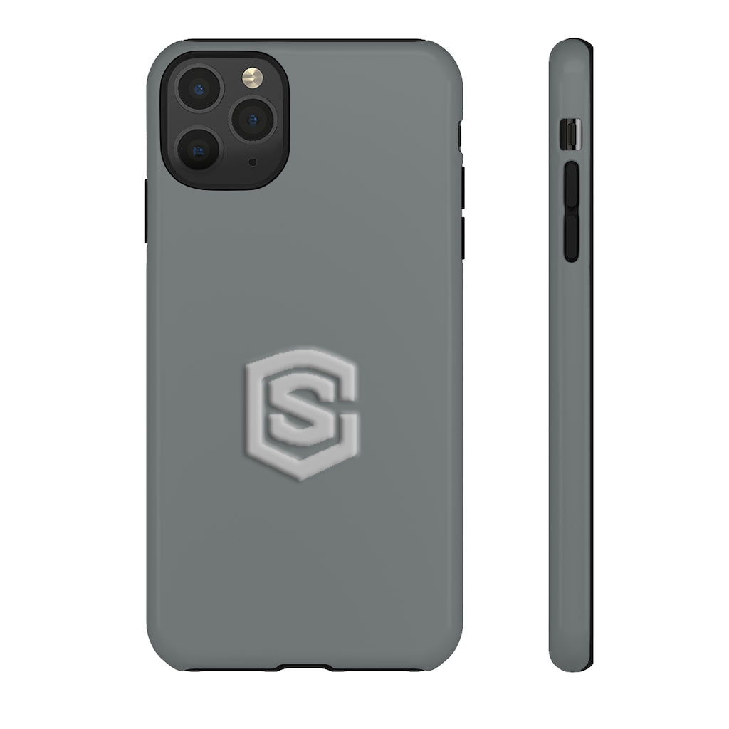 Grey Tough Cases Silver Logo