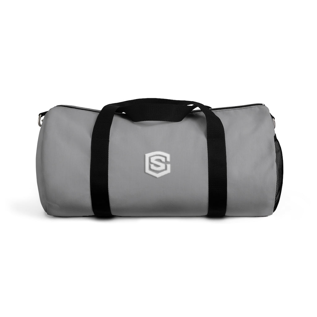 Grey Duffel Bag White Logo