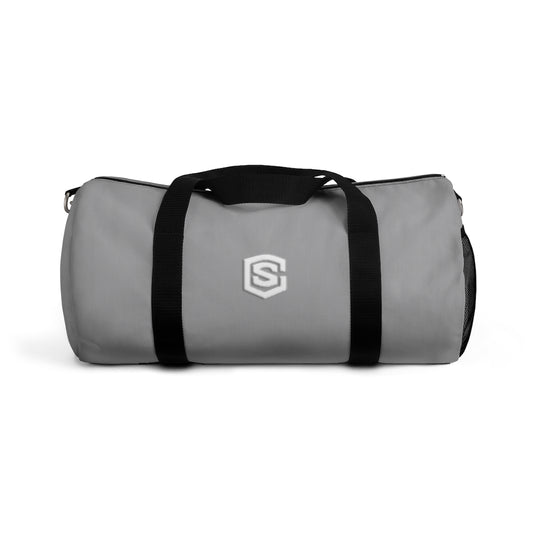 Grey Duffel Bag White Logo