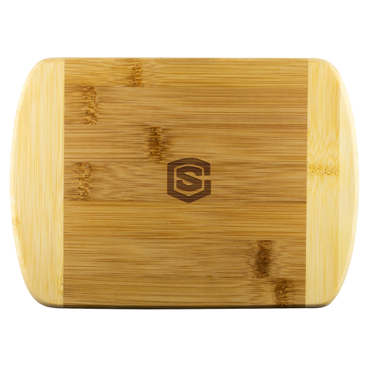 Round Edge Wood Cutting Board WITH SILIVER LOGO