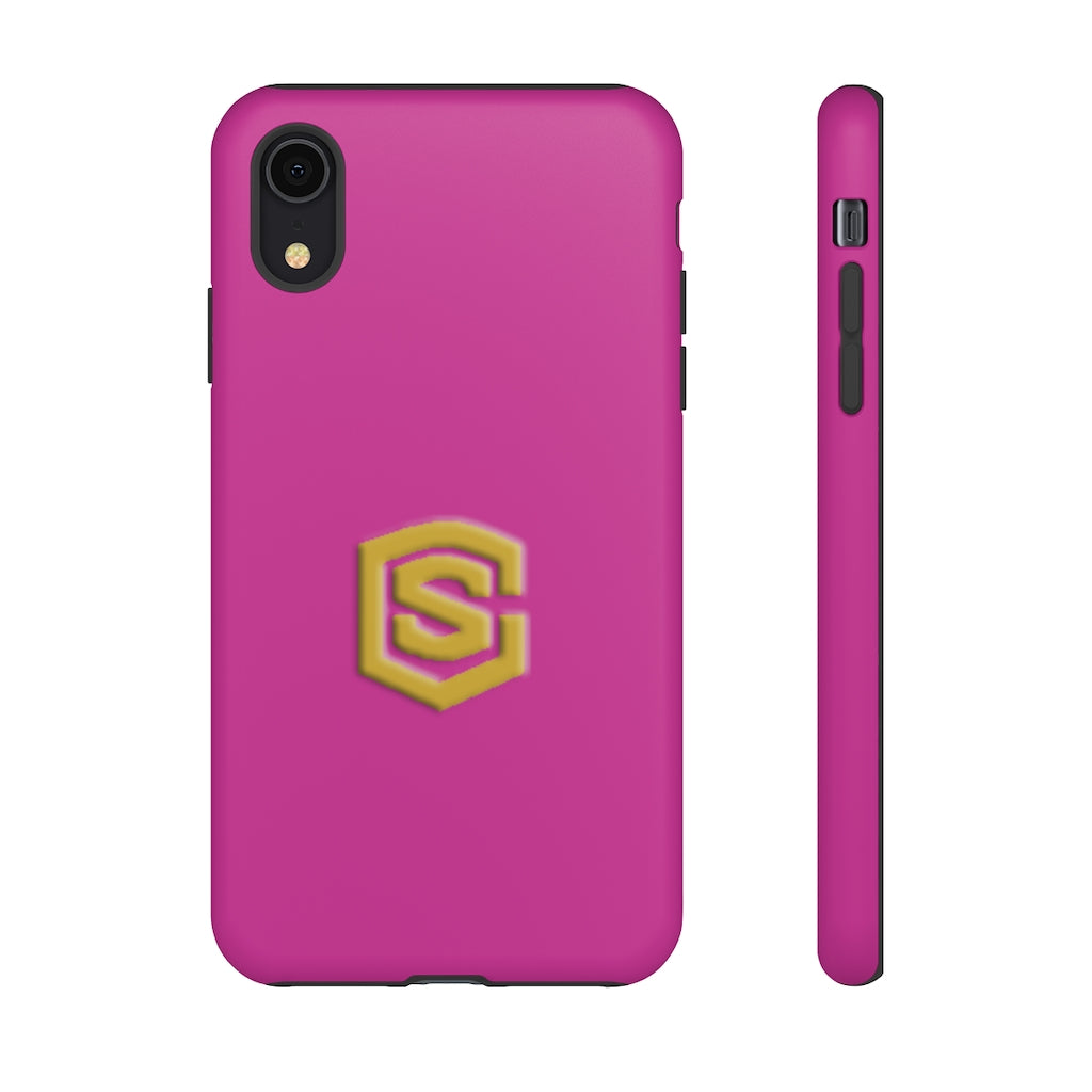 Pink Tough Cases Gold Logo