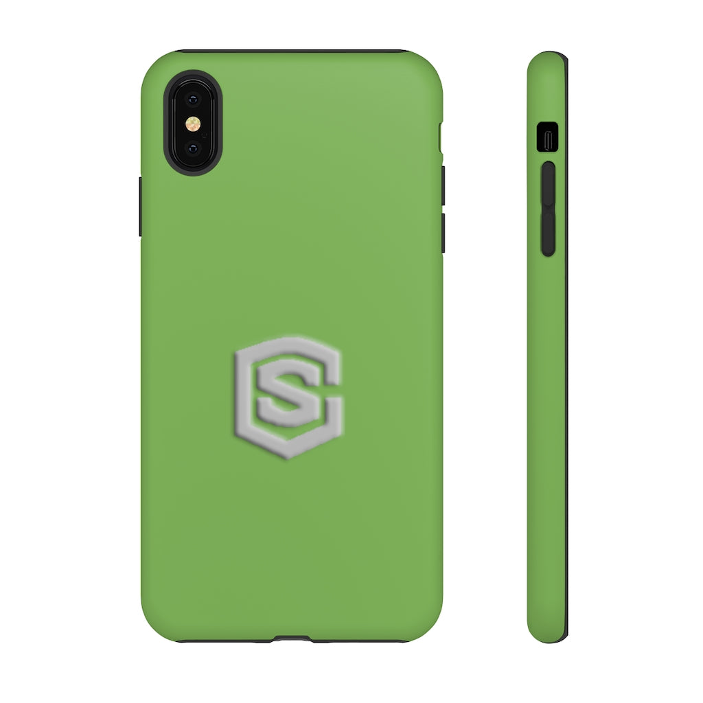 Green Tough Cases Silver Logo