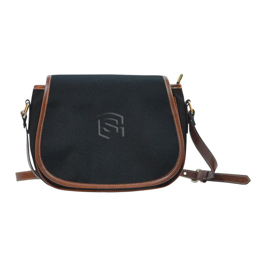 BLACK Saddle Bag WITH BLACK LOGO Saddle Bag (Model 1649) (Small)