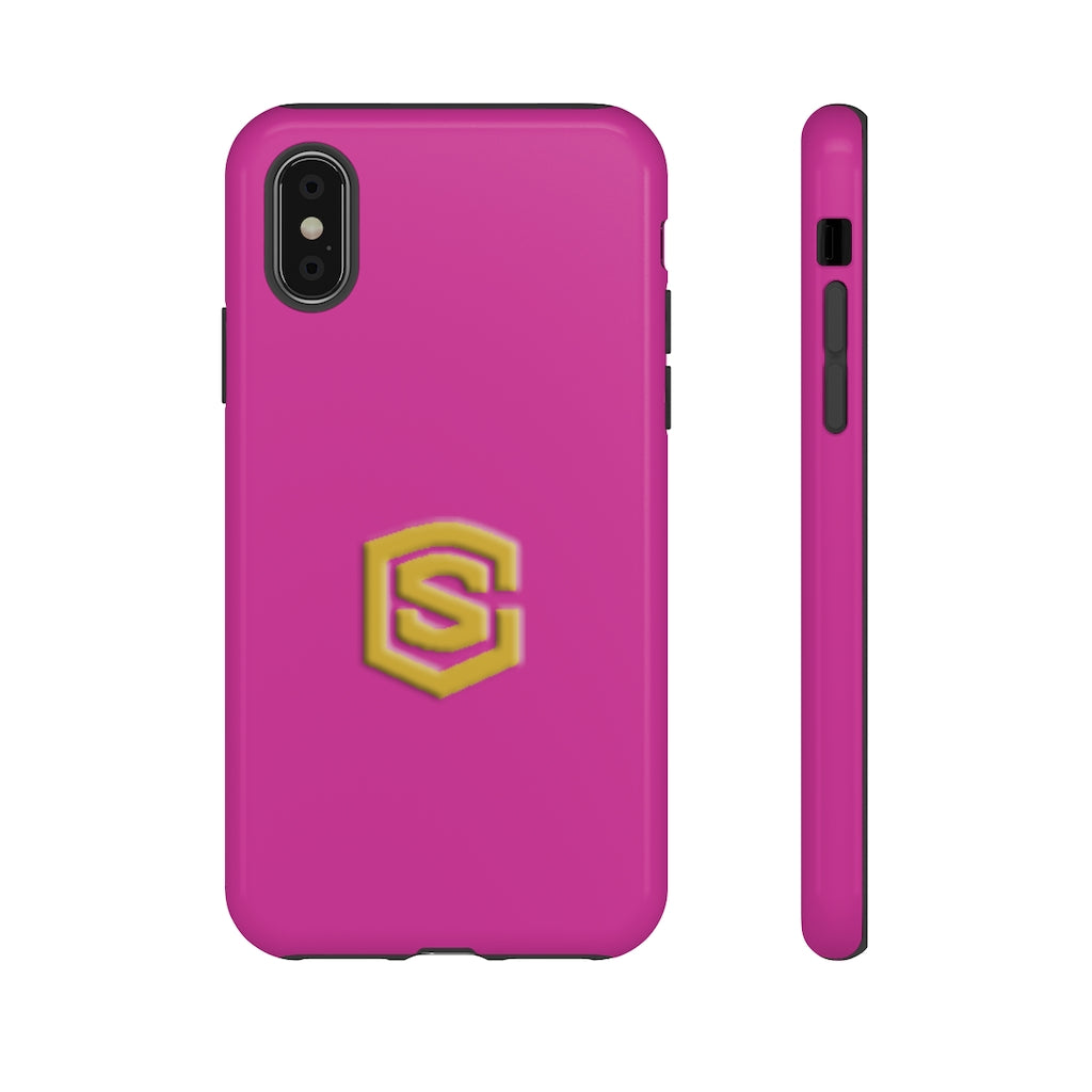 Pink Tough Cases Gold Logo