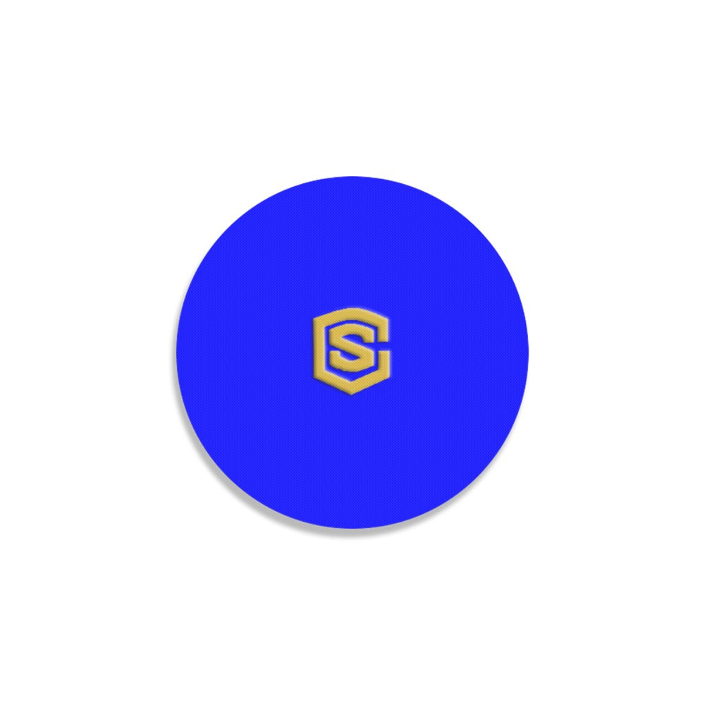 Blue Round Coaster with Gold Logo Round Coaster