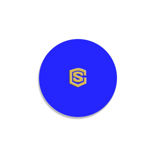 Blue Round Coaster with Gold Logo Round Coaster