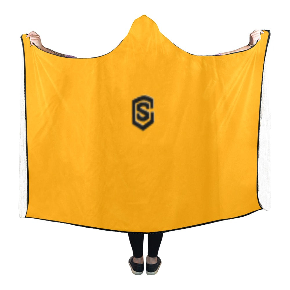 ORRANGE  Hooded Blanket WHITH BLACK LOGO Hooded Blanket 80"x56"