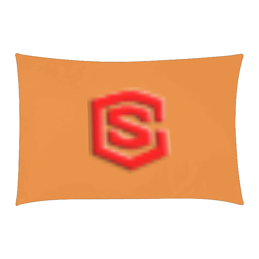 Orange Duvet Cover Red Logo 3-Piece Bedding Set (1 Duvet Cover 86"x70"; 2 Pillowcases 20"x30")(One Side)