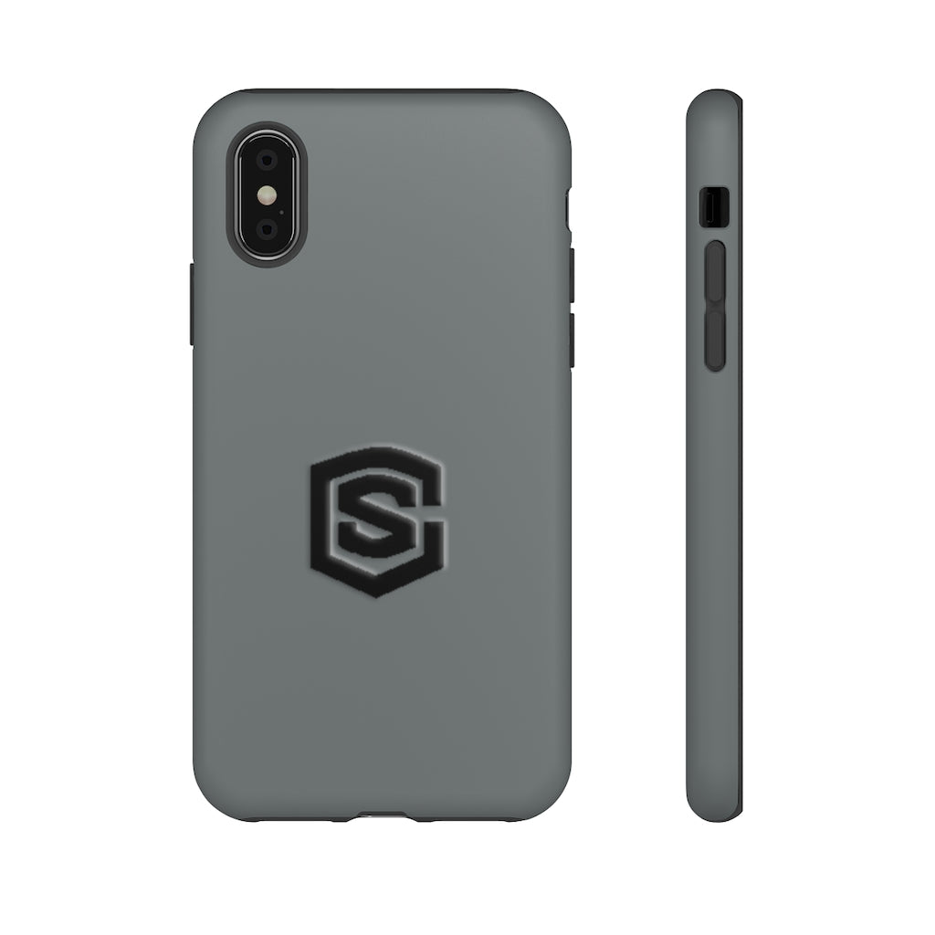 Grey Tough Cases Black Logo