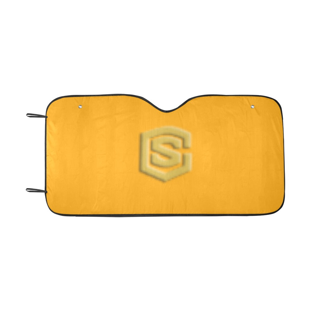 ORANGE AUTO SUN SHADE WITH GOLD LOGO Auto Sun Shade 55" x 29.53"