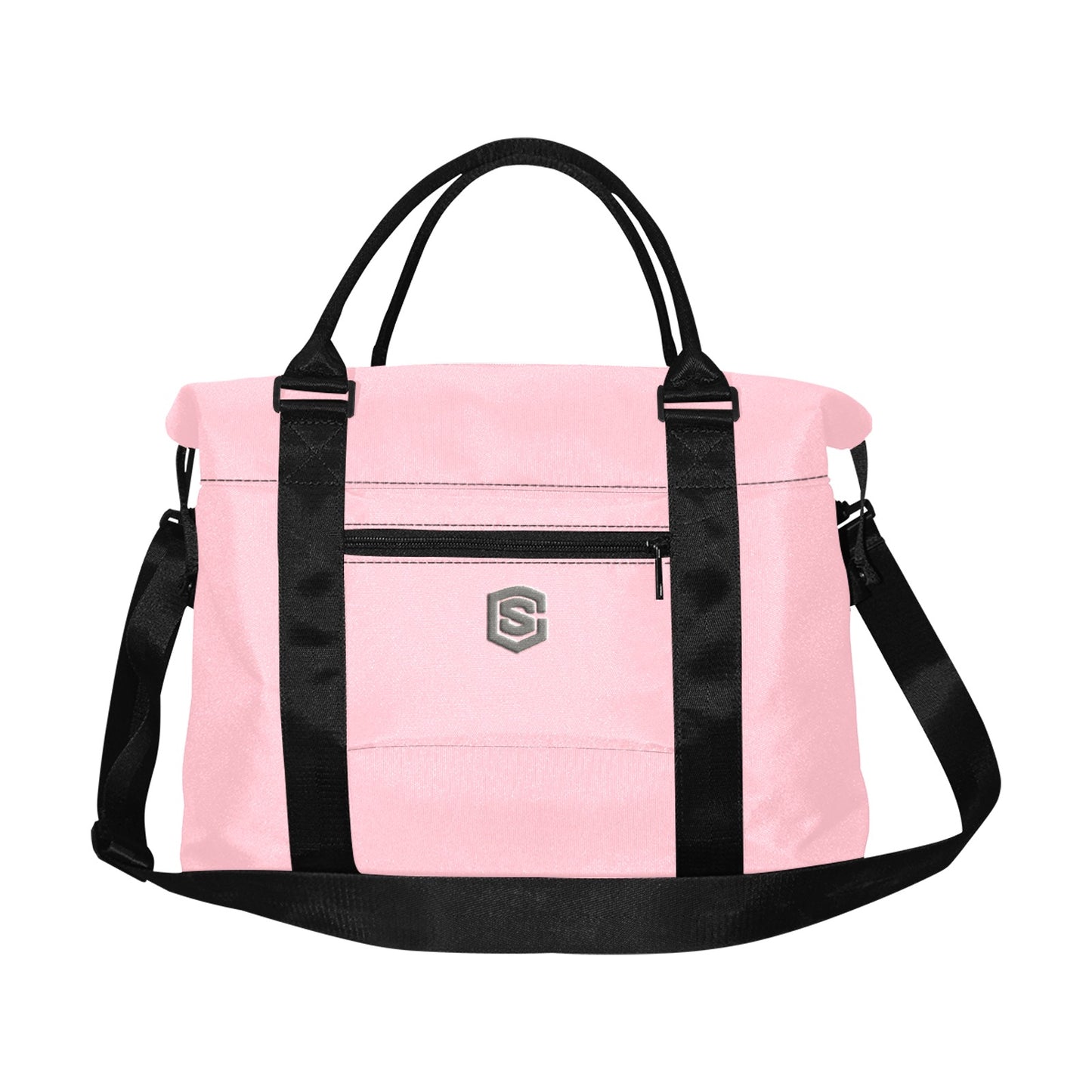 Pink Large Capacity Duffle Bag With Grey Logo Large Capacity Duffle Bag(Model1715)
