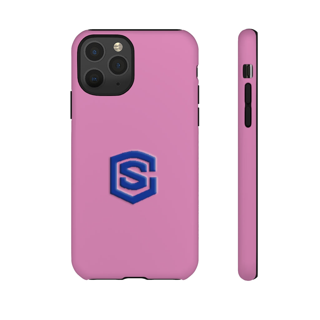 Pink Tough Cases Blue Logo