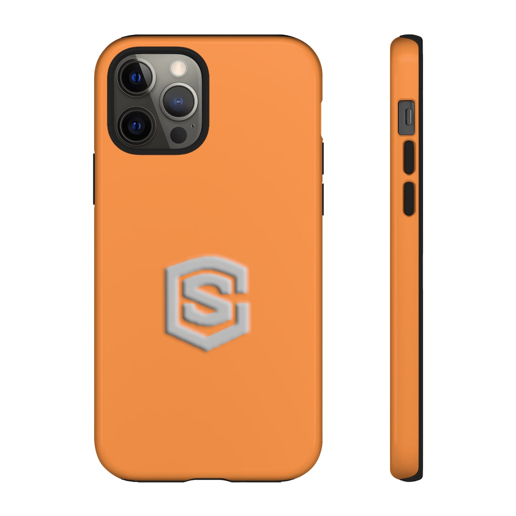 Orange Tough Cases Silver Logo