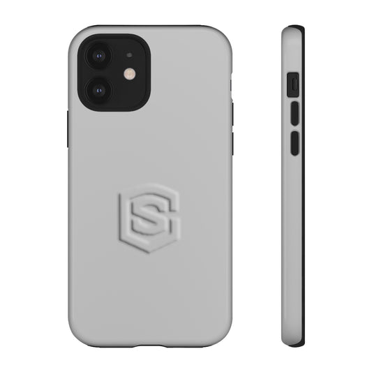 Grey Tough Cases Silver Logo