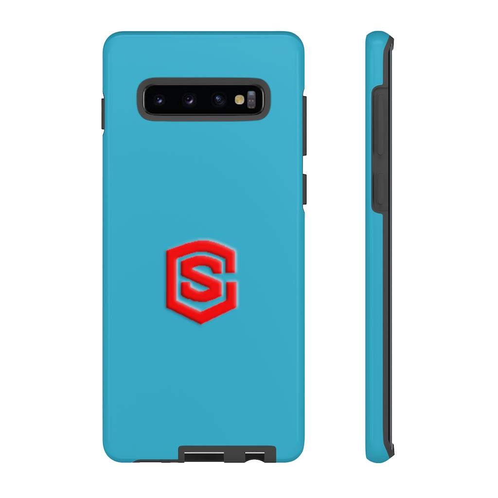 Blue Tough Cases Red Logo